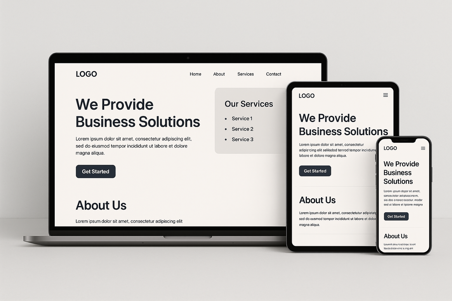 Modern website design mockup