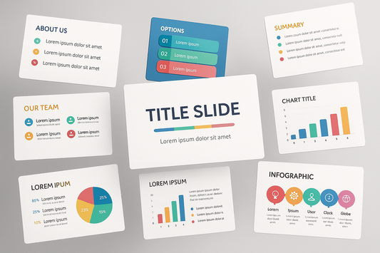 3D floating presentation slides