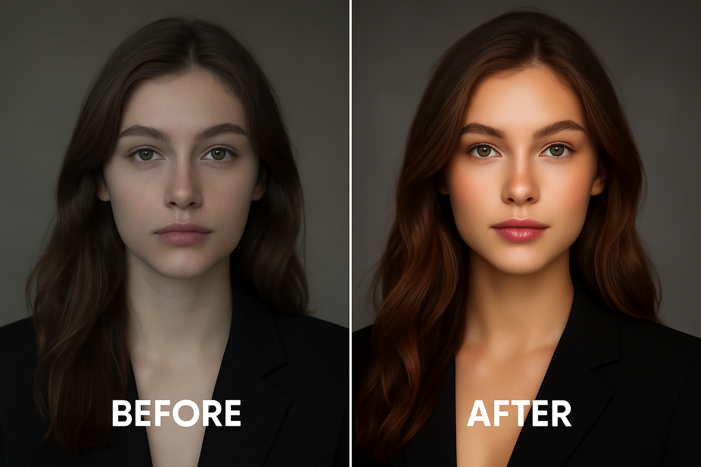 Before and After Portrait Editing