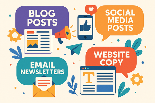 Colorful content writing infographic