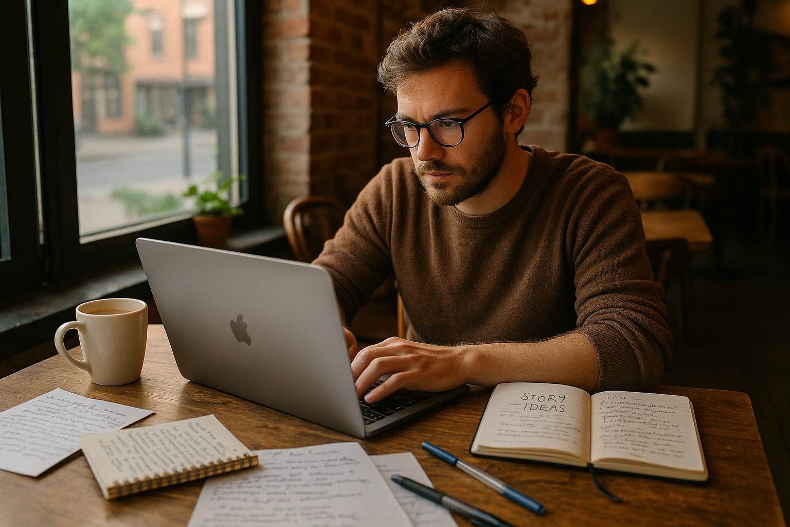 Creative writer at coffee shop