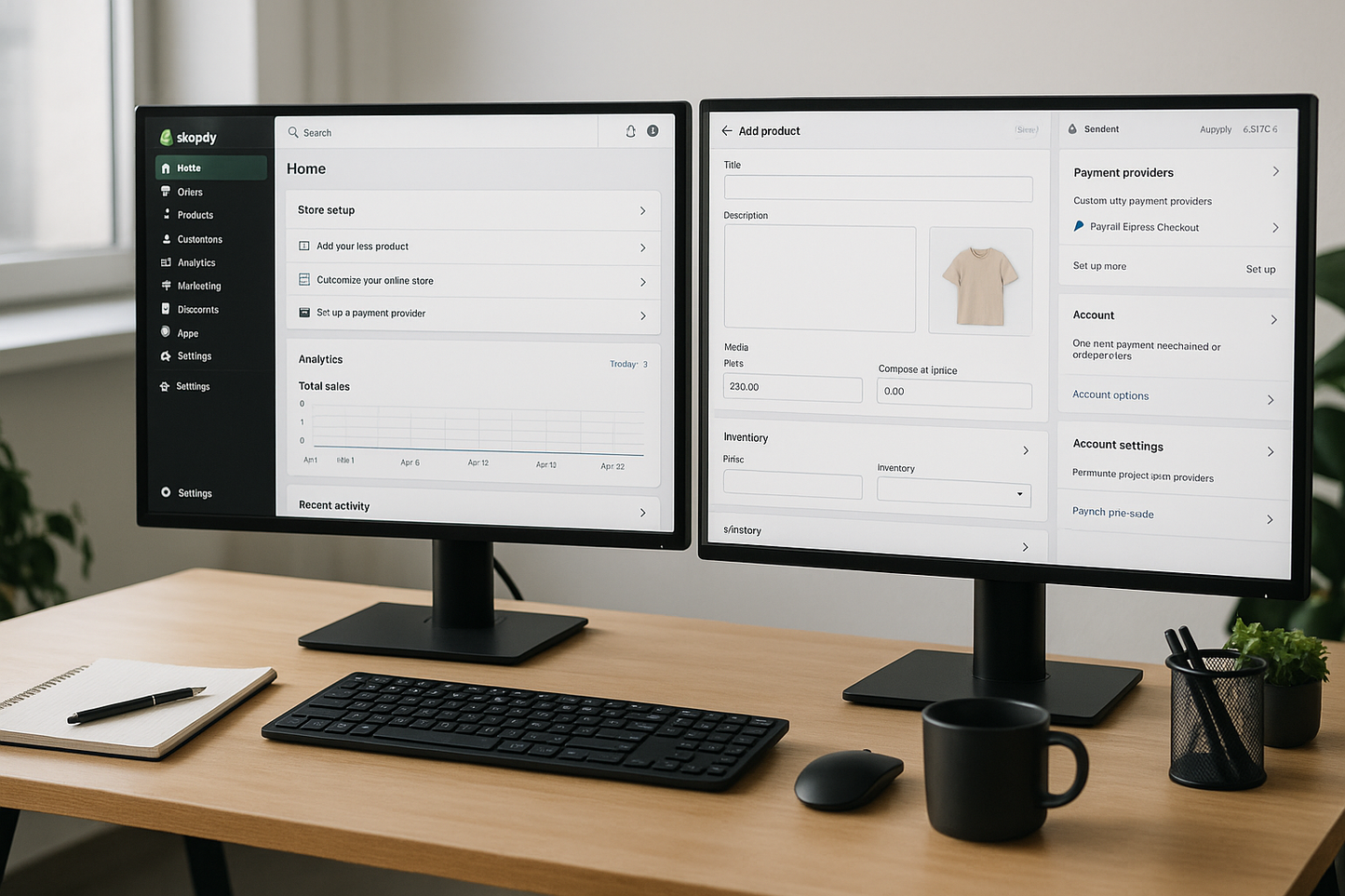 E-commerce development workspace