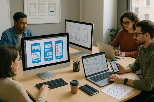 Mobile app design workspace