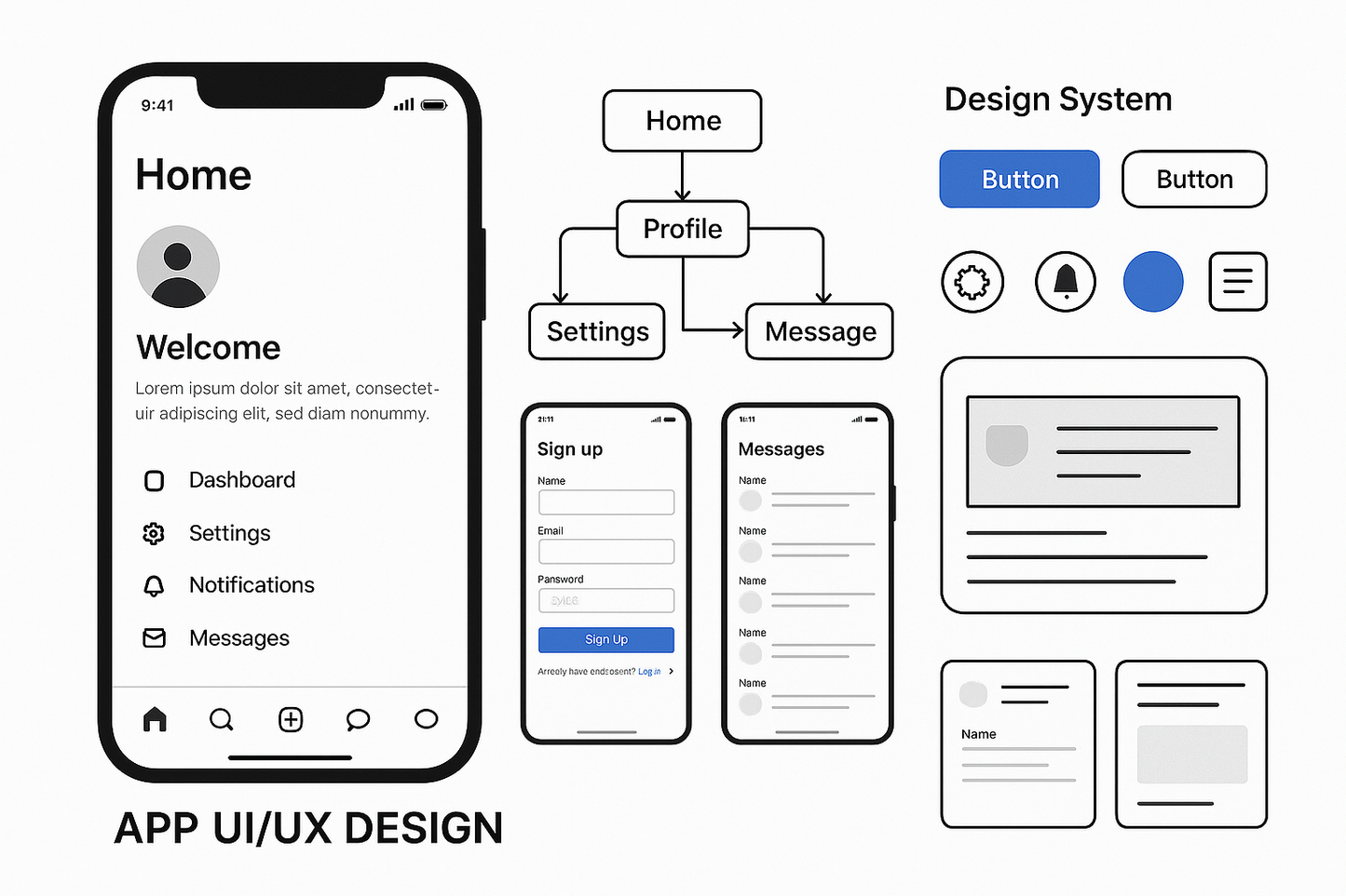 Mobile app UI/UX design showcase
