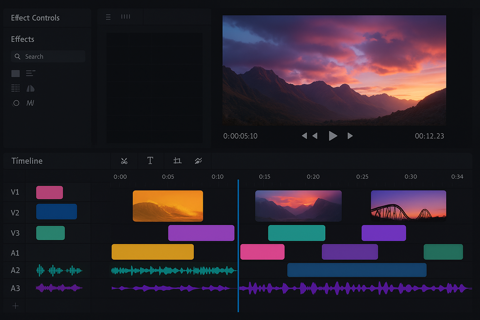 Modern editing timeline