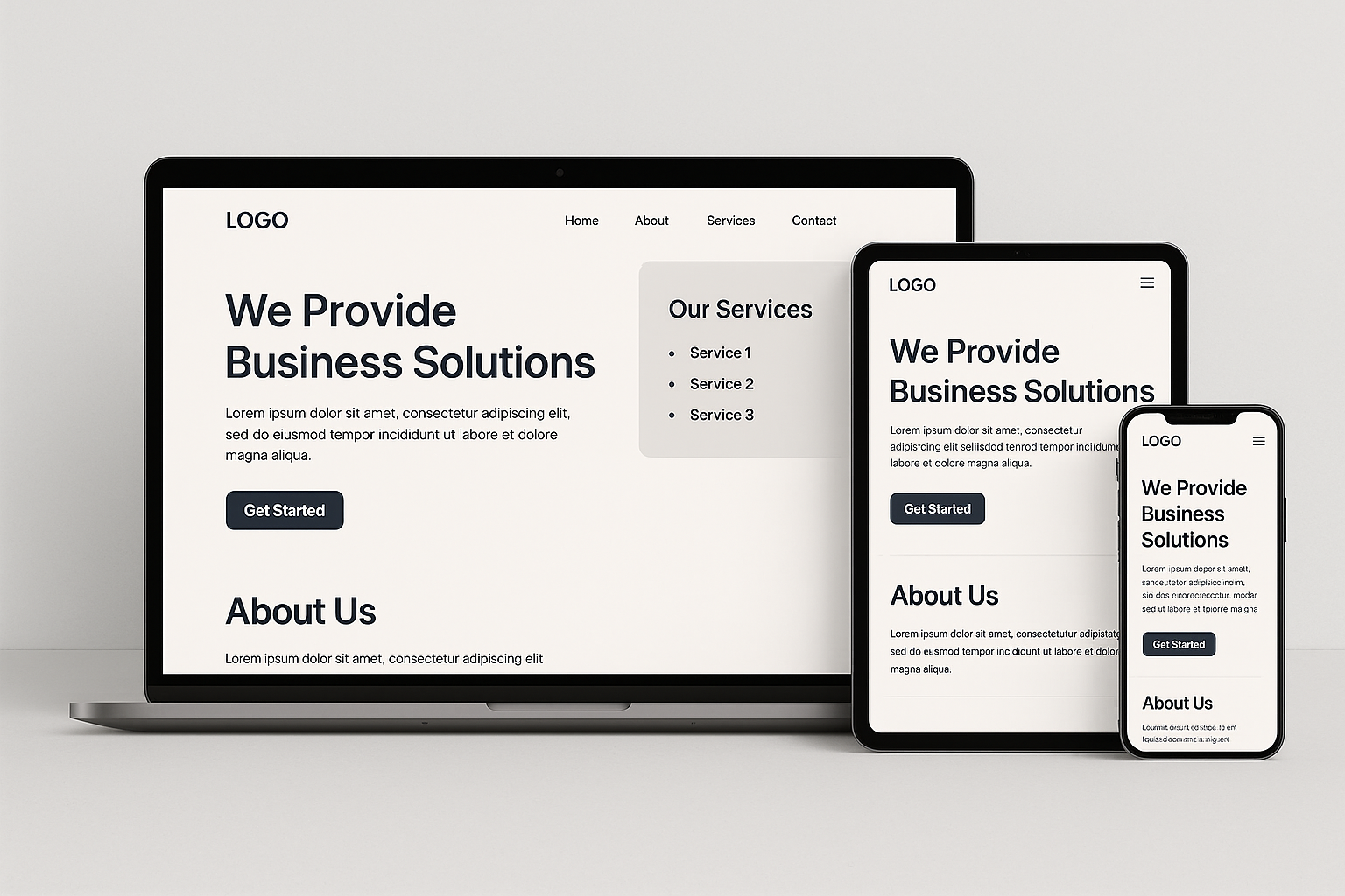 Modern website design mockup